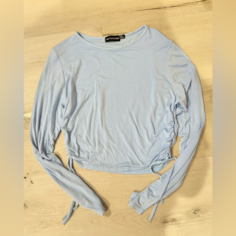 Pretty Little Things Blue Cinched Long Sleeve